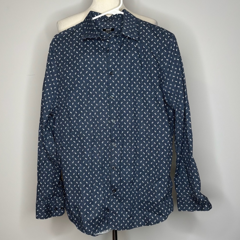 Express - Blue & White Patterned Extra Slim 1MX